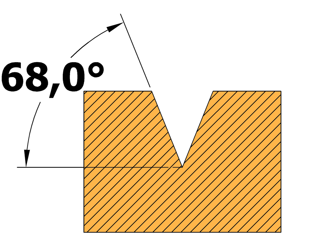 68 degree grooving & chamfering